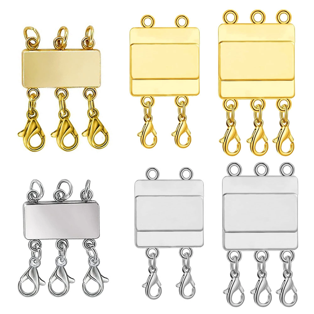 1pc Layered Necklace Clasps Magnetic Necklace Separator for Layering Multiple Strands Jewelry Connector Slide Tube Fasteners