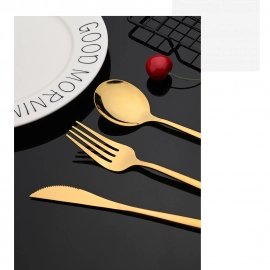 30Pcs/Set Stainless Steel Dinner Black Gold Dinnerware Set Knife Fruit Fork Spoon Cutlery Set Kitchen Tableware Silverware Sets