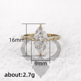 AAA Crystal Marquise Cubic Zirconia Rings for Women Fashion Thin Ring Engagement Wedding Accessories Statement Jewelry
